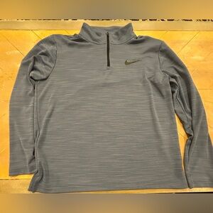 Nike Sweater Mens Medium Blue Running Dri Fit 1/4 Zip Pullover Long Sleeve